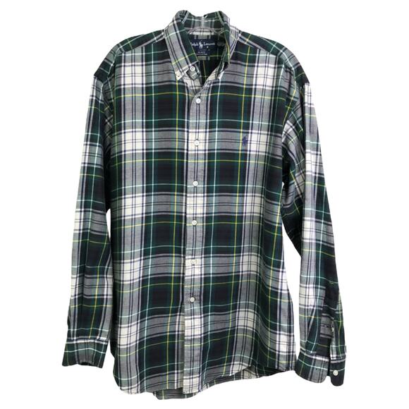 Ralph Lauren Other - Ralph Lauren Button-Down Shirt Men S Green Blue Blake Flannel Long Sleeve Cotton